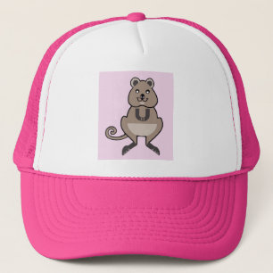 Happy QUOKKA -動物愛好家 – オーストラリア – ピンク キャップ