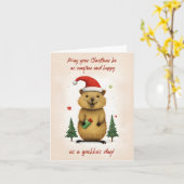 Happy Quokka Christmas - カード (黄色い花)