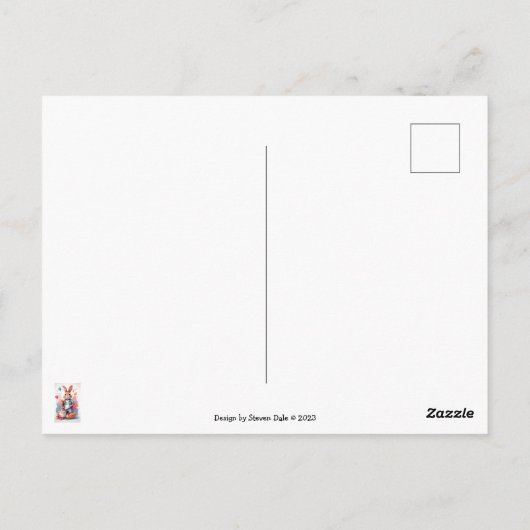 Happy Rabbit with Cake | ポストカード (裏面)