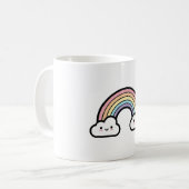 Happy Rainbow – Cute Kawaii Illustration コーヒーマグカップ (正面左)