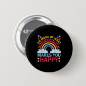Happy Rainbow Graphic Moを作るより多くのことを実行 缶バッジ (正面&裏面)