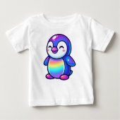 Happy Rainbow Penguin ベビーTシャツ (正面)
