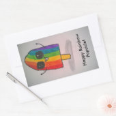 Happy Rainbow Popsicleスタンプ 長方形シール (封筒)