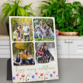 Happy Raising Wildflowers 4枚フォトコラージュ グリーン フォトプラーク