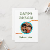 Happy Rakhriの写真カードRakhi カード (正面/裏面インサイチュ)