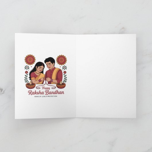 Happy Raksha Bandhan Folded Greeting Card カード (内部)