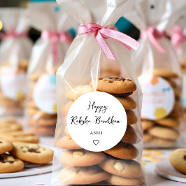 happy raksha bandhan, rakhiステッカー ラウンドシール