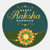 Happy Raksha Bhandhanスタンプ ラウンドシール (正面)
