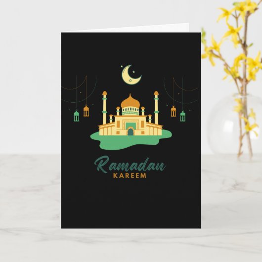 Happy Ramadan Kareem And Eid Mubarak 2026 カード (黄色い花)