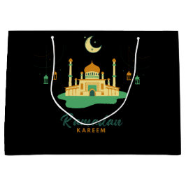 Happy Ramadan Kareem And Eid Mubarak 2026 ラージペーパーバッグ