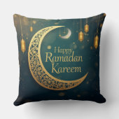 Happy Ramadan Kareem Moon & Lantern Pillow クッション (裏面)