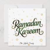 Happy Ramadan Mubarak Ramadan Kareem Gold Muslim シーズンカード (正面)
