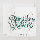 Happy Ramadan Mubarak Ramadan Kareem Gold Muslim シーズンカード (正面)