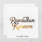 Happy Ramadan Mubarak Ramadan Kareem Gold Muslim シーズンカード (正面/裏面)