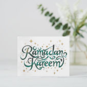 Happy Ramadan Mubarak Ramadan Kareem Gold Muslim シーズンポストカード (スタンド正面)