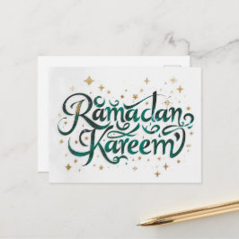 Happy Ramadan Mubarak Ramadan Kareem Gold Muslim シーズンポストカード
