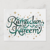 Happy Ramadan Mubarak Ramadan Kareem Gold Muslim シーズンポストカード (正面)