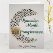 Happy Ramadan Mubarak Ramadan Kareem Hilal Muslim カード (黄色い花)