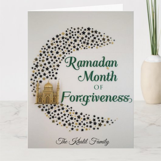 Happy Ramadan Mubarak Ramadan Kareem Hilal Muslim カード (正面)