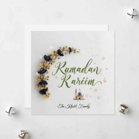 Happy Ramadan Mubarak Ramadan Kareem Modern Muslim シーズンカード (正面/裏面インサイチュ)