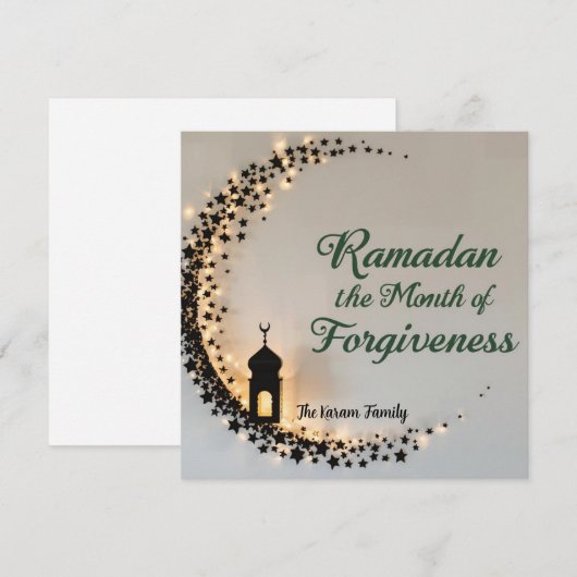 Happy Ramadan Mubarak Ramadan Kareem Muslim Card シーズンカード (正面/裏面)
