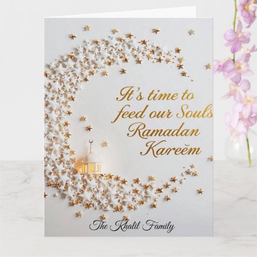 Happy Ramadan Mubarak Ramadan Kareem White Muslim カード (蘭)