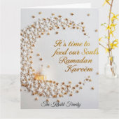 Happy Ramadan Mubarak Ramadan Kareem White Muslim カード (黄色い花)