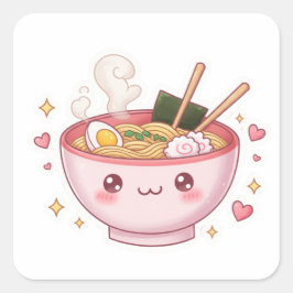 Happy Ramen – Cute & Tasty Vibes! スクエアシール