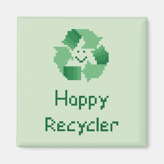 Happy Recyclerクロスステッチパターン マグネット (正面)