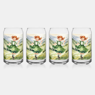 Happy Red headed girl Drinkware Set ガラス缶