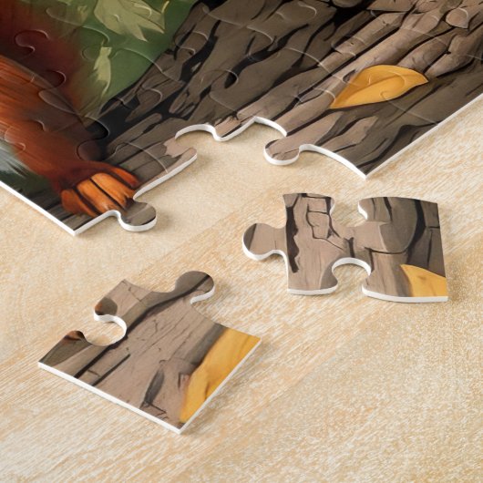 Happy Red Squirrels in a Tree House ジグソーパズル (側面)