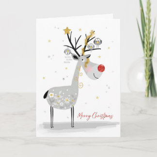 Happy Reindeer with Birdy Buddies Christmas Card シーズンカード