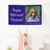 Happy Retiment Dark Purple Photo Retirement 横断幕 (インサイチュ)