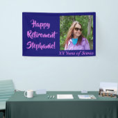 Happy Retiment Dark Purple Photo Retirement 横断幕 (トレードショー)