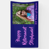 Happy Retiment Dark Purple Photo Retirement 横断幕 (縦)