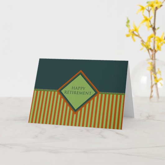 happy retiment (diamondStriped) カード (黄色い花)