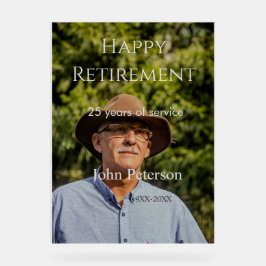 happy retiment photo name year of service アクリルサイン