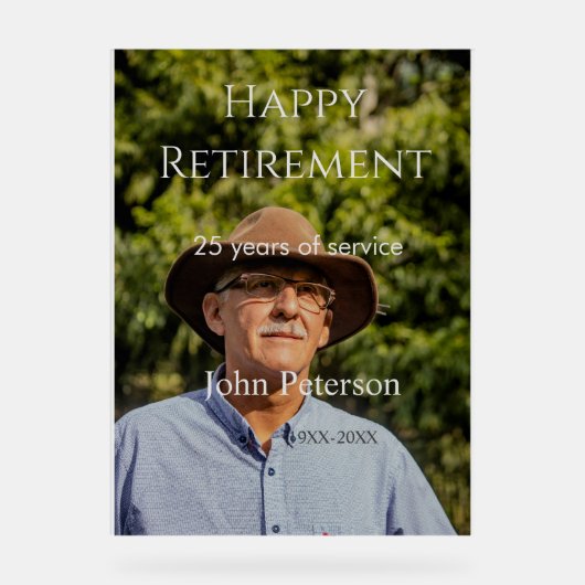 happy retiment photo name year of service アクリルサイン (正面)