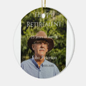 happy retiment photo name year of service セラミックオーナメント (左)