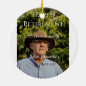 happy retiment photo name year of service セラミックオーナメント (裏面)