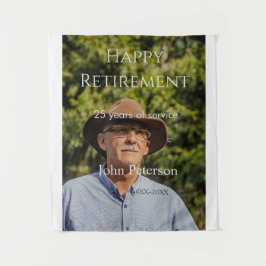 happy retiment photo name year of service タペストリー