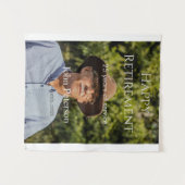 happy retiment photo name year of service タペストリー (正面(横))