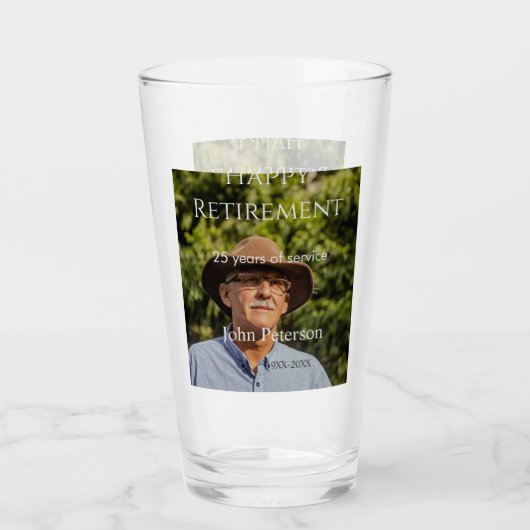 happy retiment photo name year of service タンブラーグラス (正面)