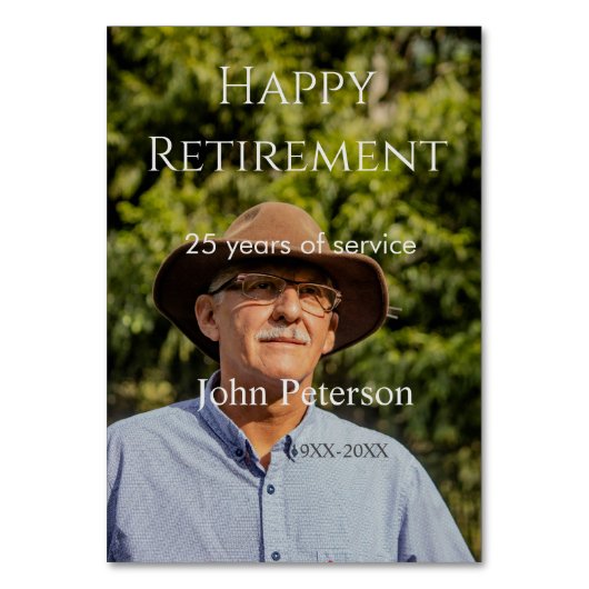 happy retiment photo name year of service テーブルナンバー (正面)