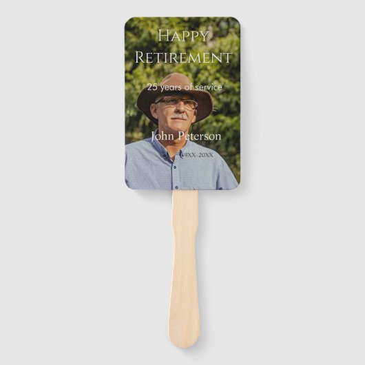 happy retiment photo name year of service ハンドファン (正面)