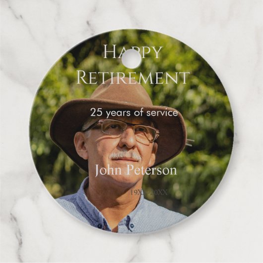 happy retiment photo name year of service フェイバータグ (正面)