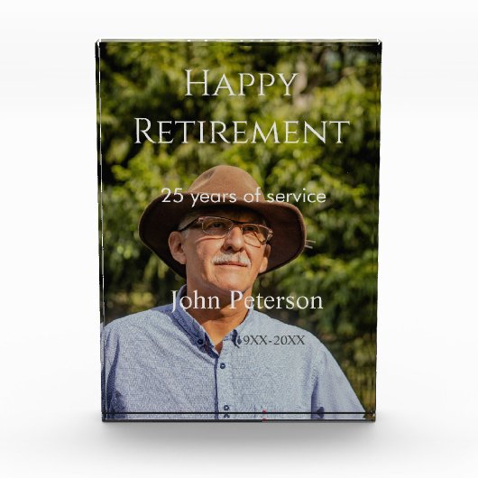 happy retiment photo name year of service フォトブロック (正面)