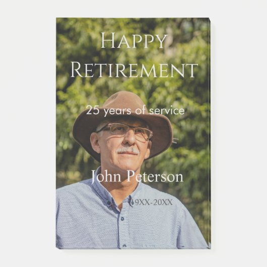 happy retiment photo name year of service ポストイット (正面)