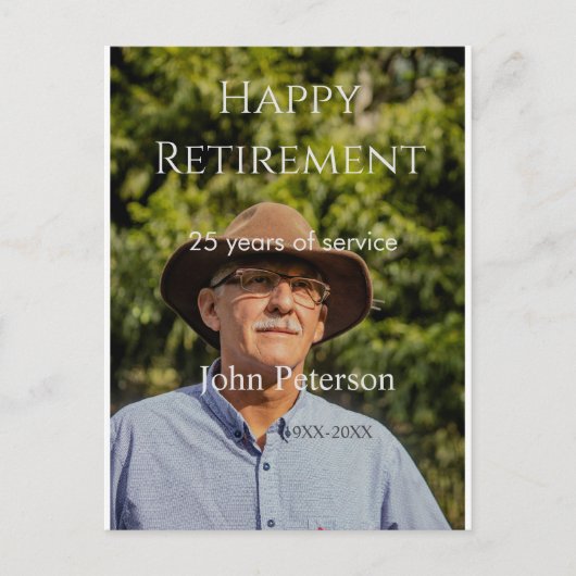 happy retiment photo name year of service ポストカード (正面)