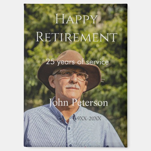 happy retiment photo name year of service マグネット (正面)